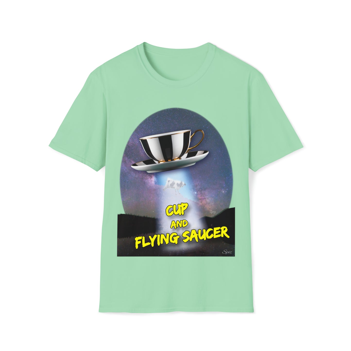 T "Cup and Flying Saucer" Unisex Softstyle T-Shirt