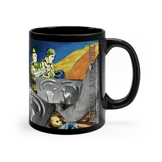 MUG: Alien Autopsy Crash Site Black Glossy Mug