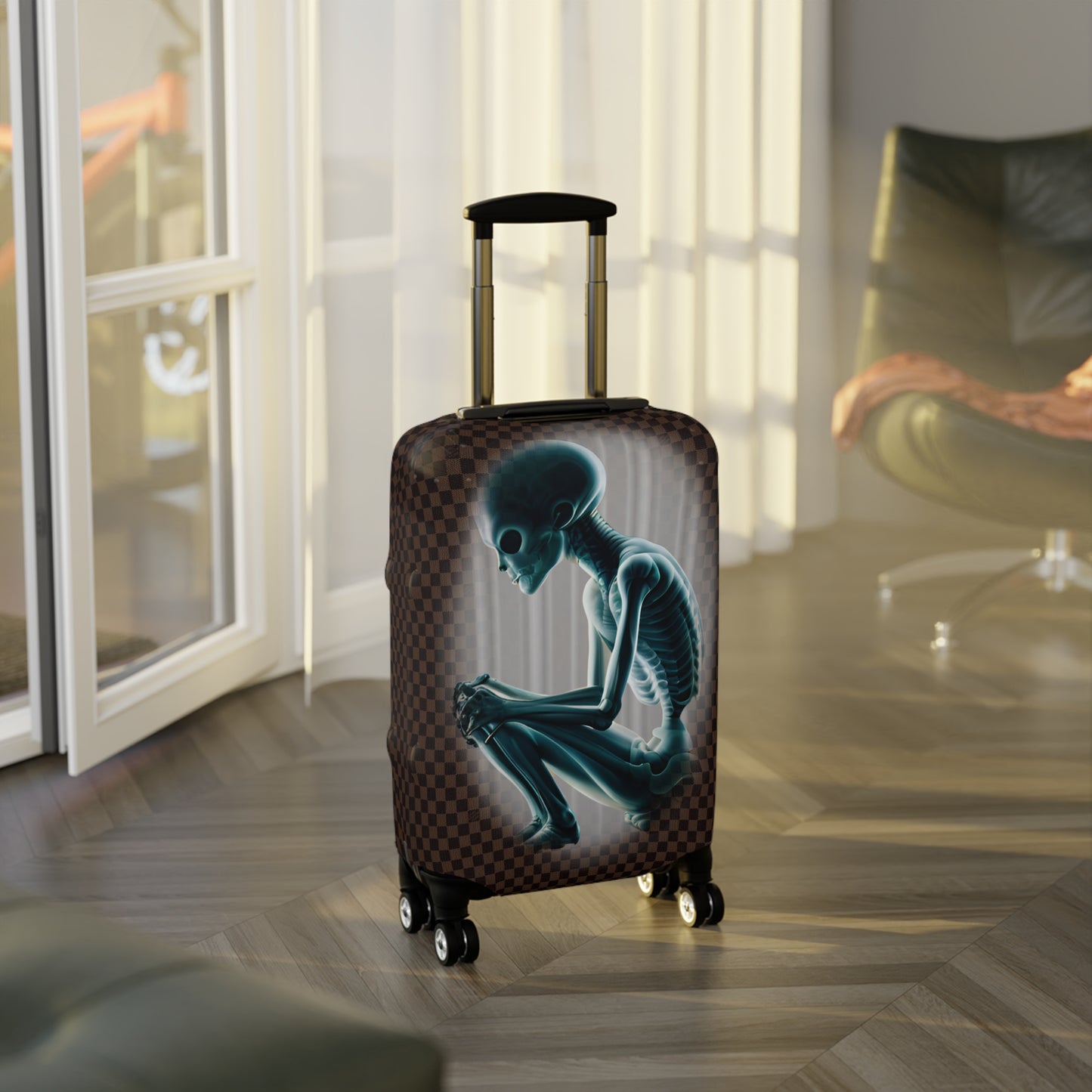 H "NOTHING TO DECLARE" Carry On Suitcase Protector. (Check Design)