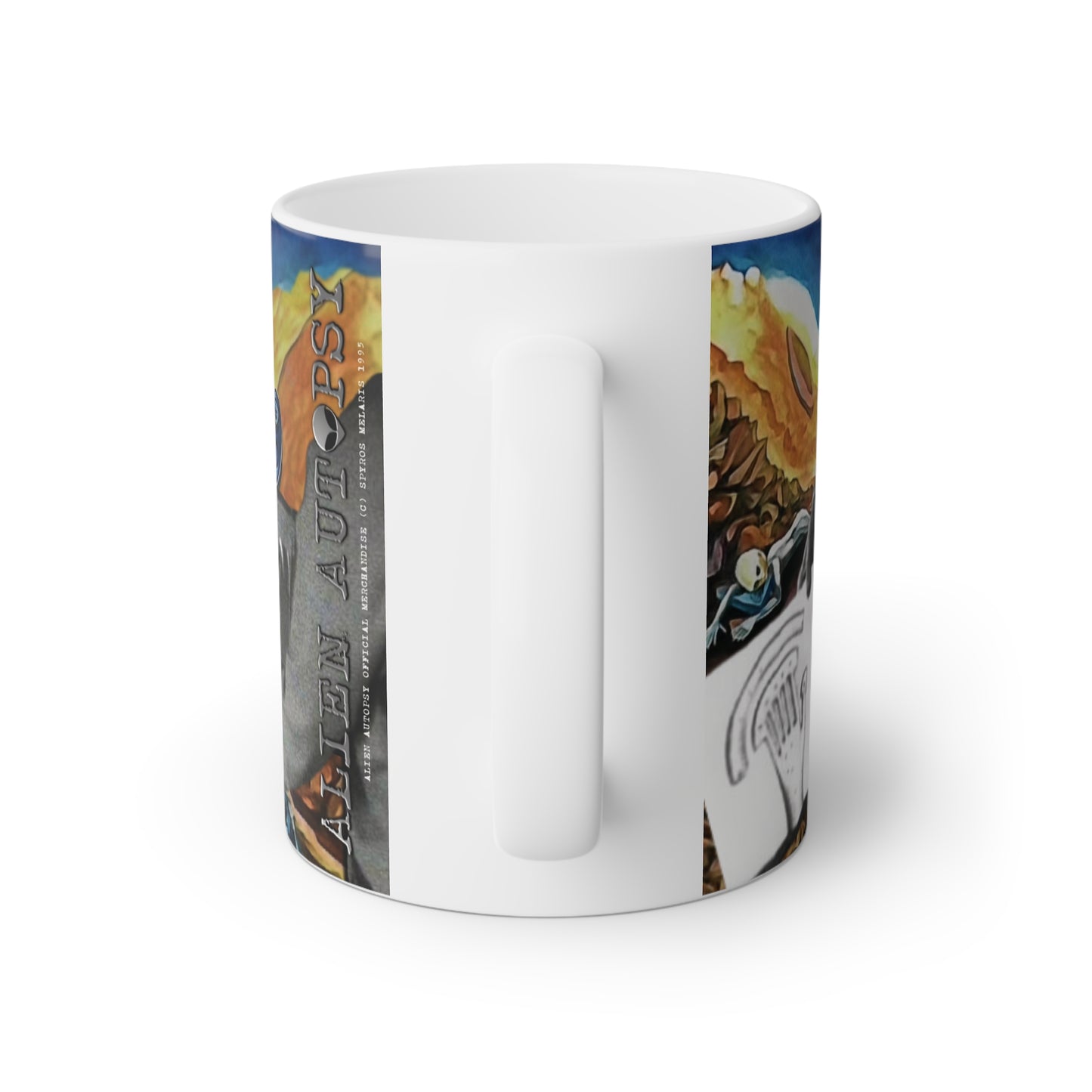 MUG: "Alien Autopsy Crash Site & Debris" White Mug, 11oz