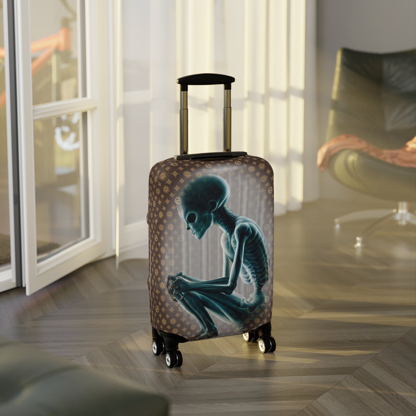 1H "Nothing To Declare" Carry On Suitcase Protector (Alien Autopsy Designer Cover)