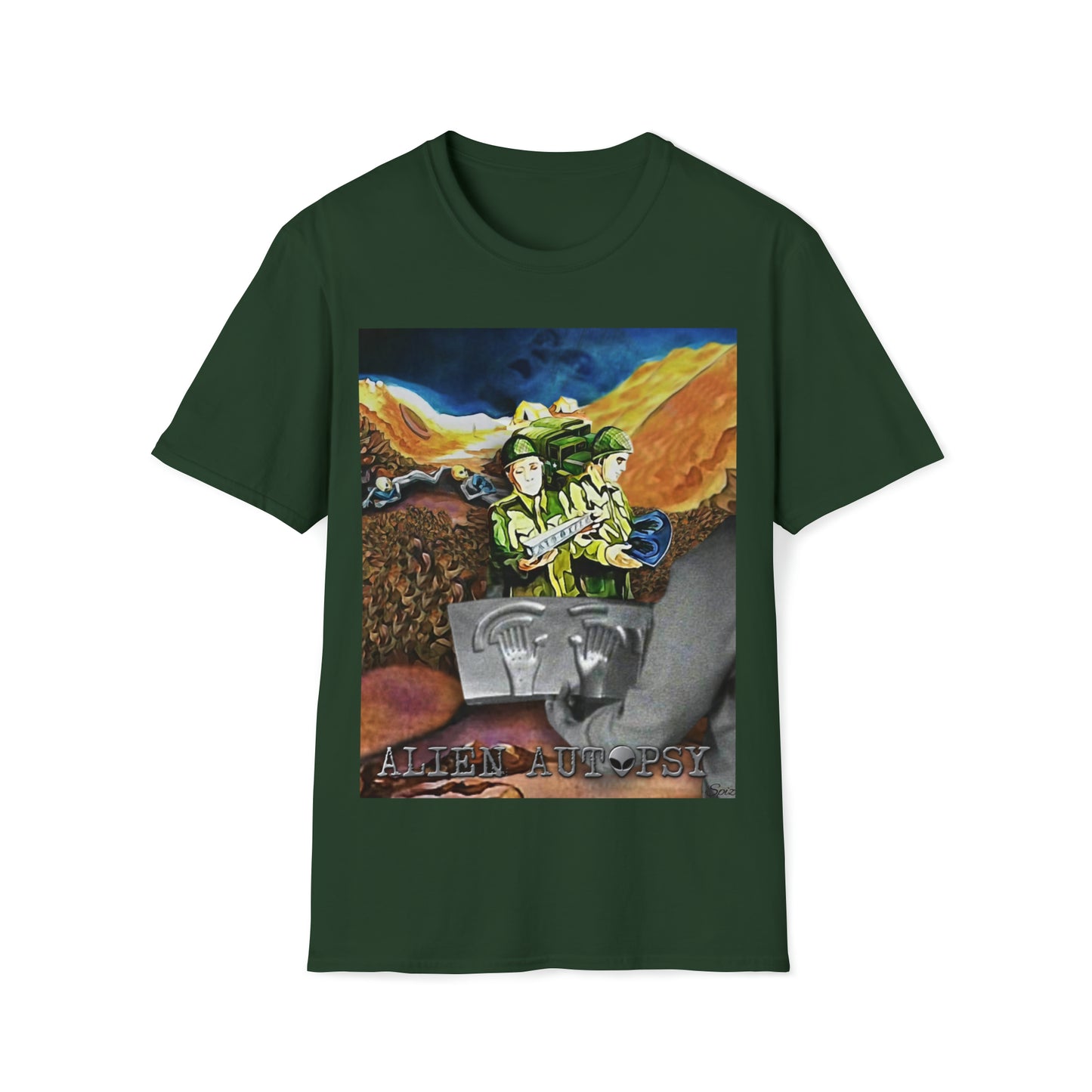 T "Roswell Crash Site Debris"  Alien Autopsy Unisex Softstyle T-Shirt