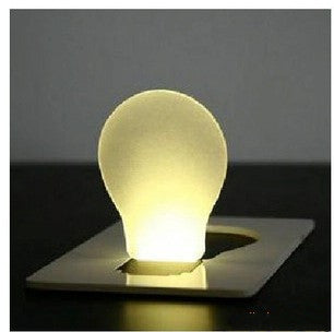 GA Out of this world Foldable LED Pocket Bulb shaped Lamp Mini Wallet Pocket LED Card Light Novelty Lighting Bulb Lamp Credit Card Size Ultra-thin Lamp