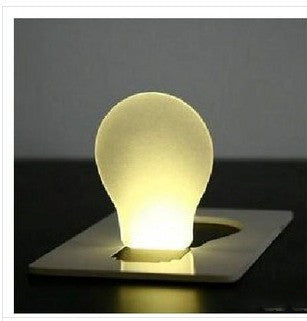 GA Out of this world Foldable LED Pocket Bulb shaped Lamp Mini Wallet Pocket LED Card Light Novelty Lighting Bulb Lamp Credit Card Size Ultra-thin Lamp