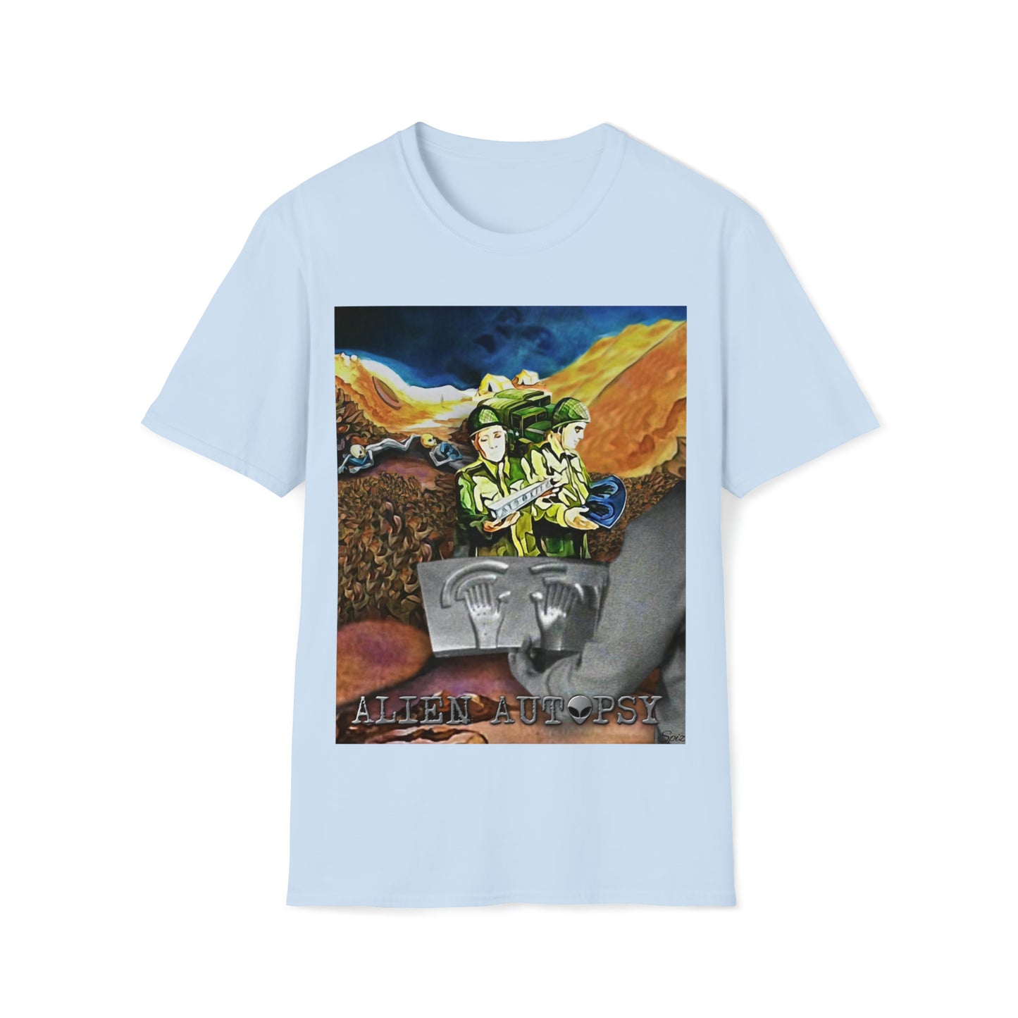 T "Roswell Crash Site Debris"  Alien Autopsy Unisex Softstyle T-Shirt