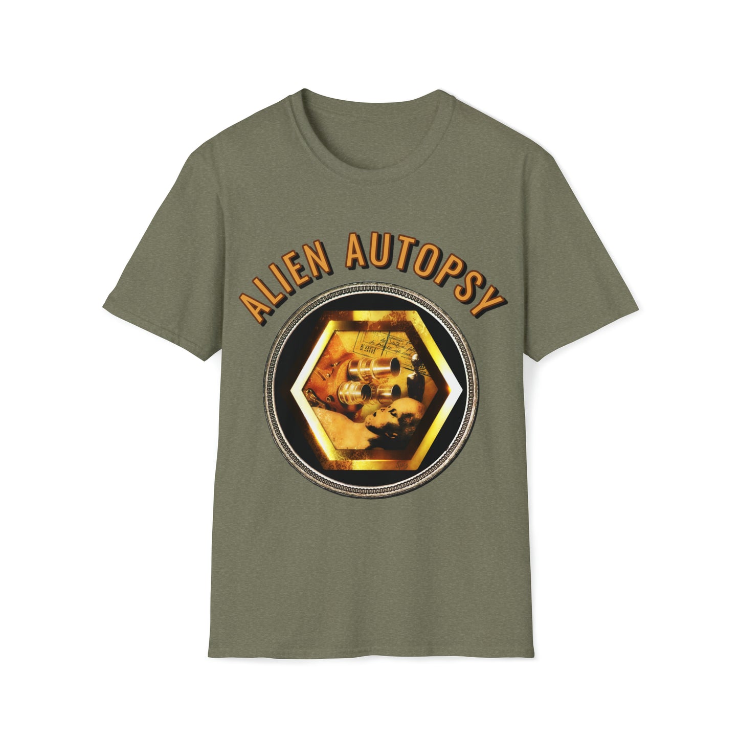 T "Alien Autopsy Hex Coin" Unisex Softstyle T-Shirt