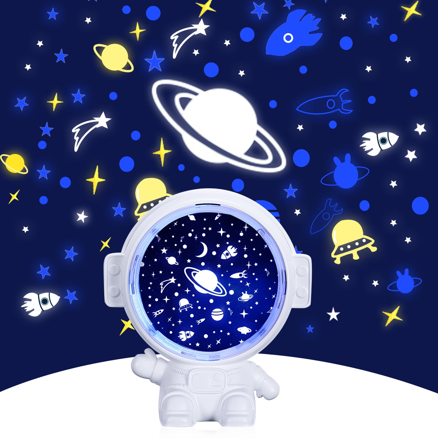 GA Galaxy Star Projector Starry Sky Night Light Astronaut Lamp Room Decr Gift Child Kids Baby Christmas Spaceman Projection