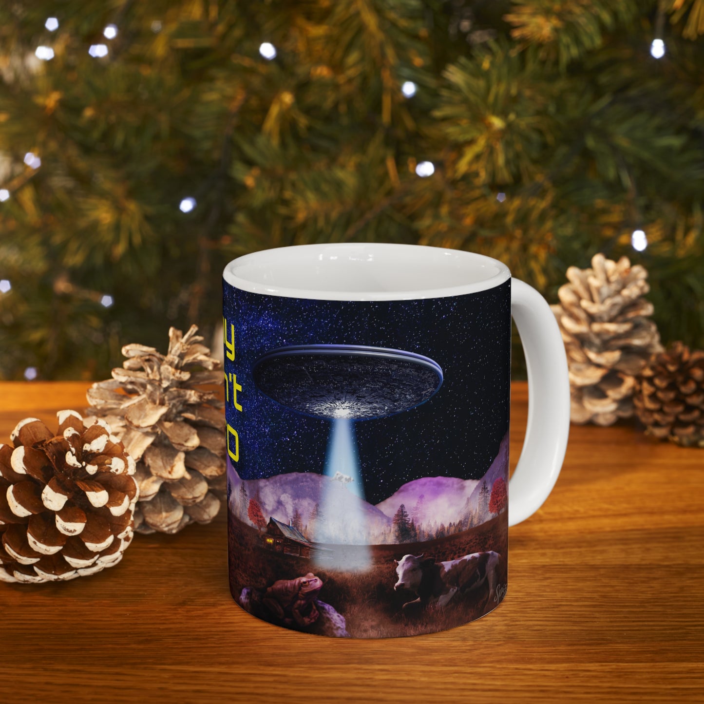 MUG: Why Don't UFO Ceramic Mug 11oz