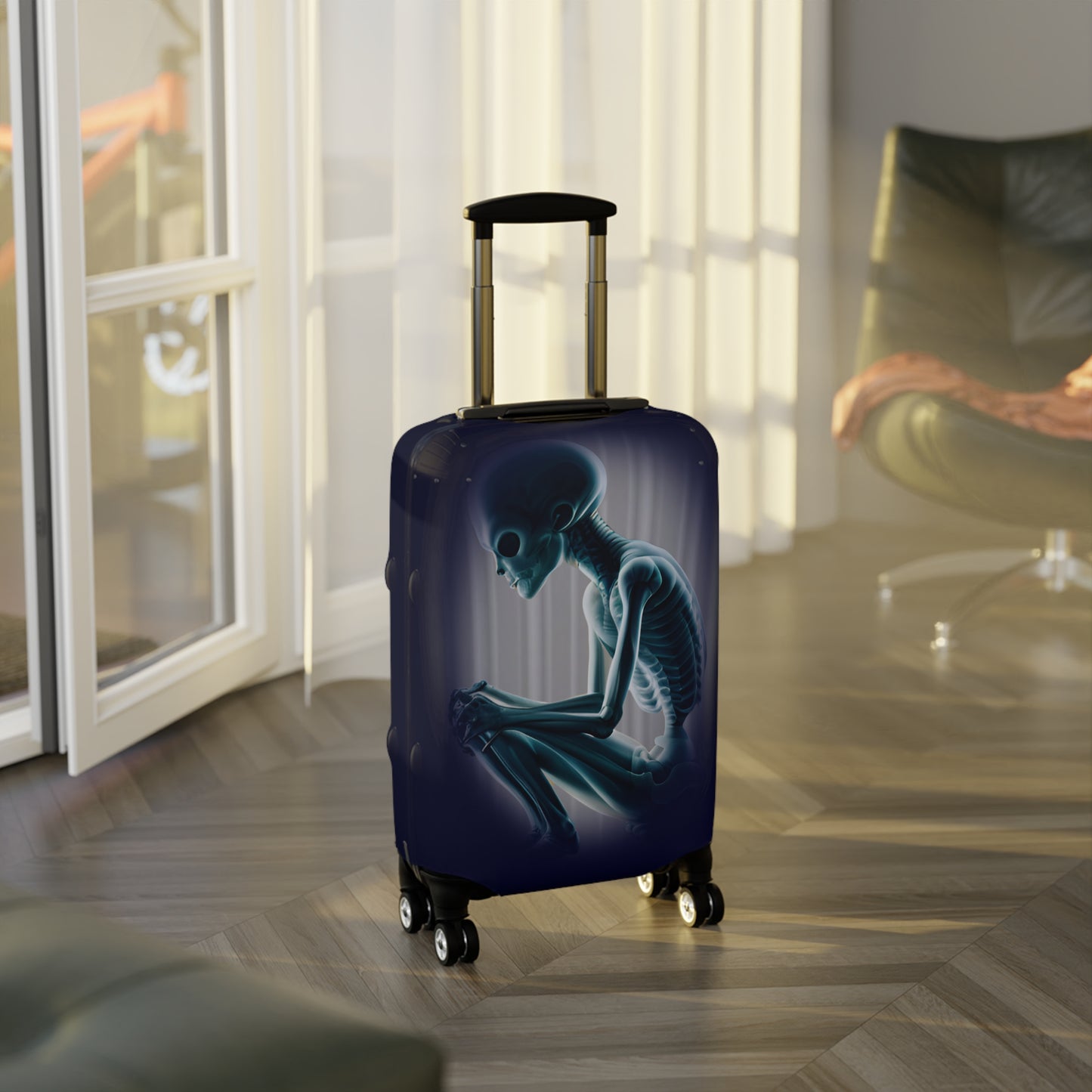 H "Nothing To Declare" Alien Luggage Cover (BLUE)