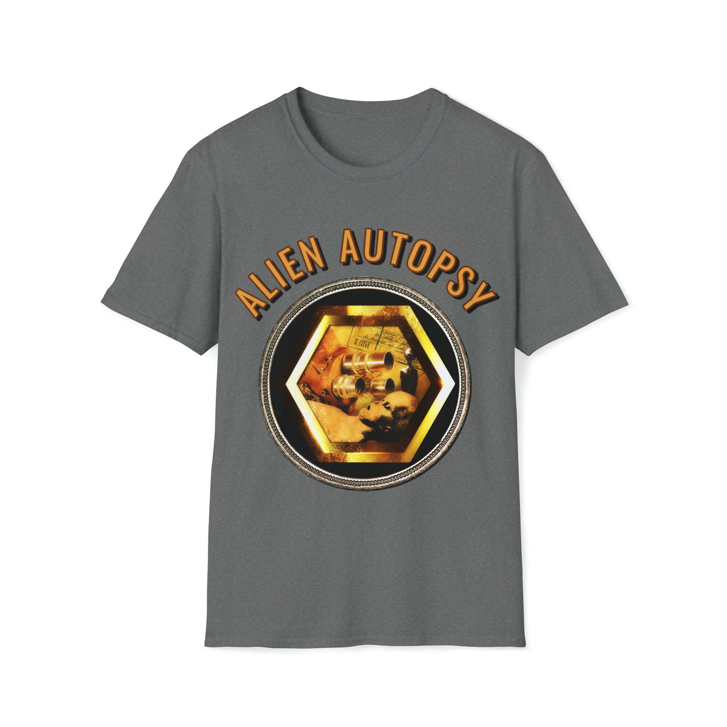 T "Alien Autopsy Hex Coin" Unisex Softstyle T-Shirt