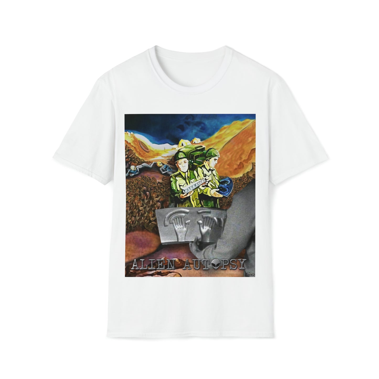 T "Roswell Crash Site Debris"  Alien Autopsy Unisex Softstyle T-Shirt