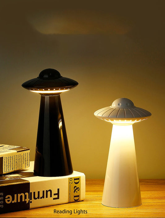 L UFO Design USB Rechargeable LED Table Lamp Dimmable Reading Flicker-Free Light Smart Night Light Bedside Lamp Student Children