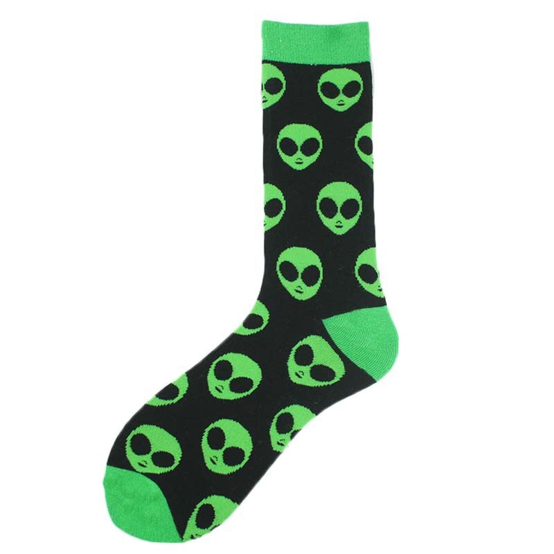 S UFO Aliens, Astronaut, Outer Space, Rocket Ship Unisex Crew Socks Streetwear Happy Funny Unisex Cotton Male Skateboard Dress