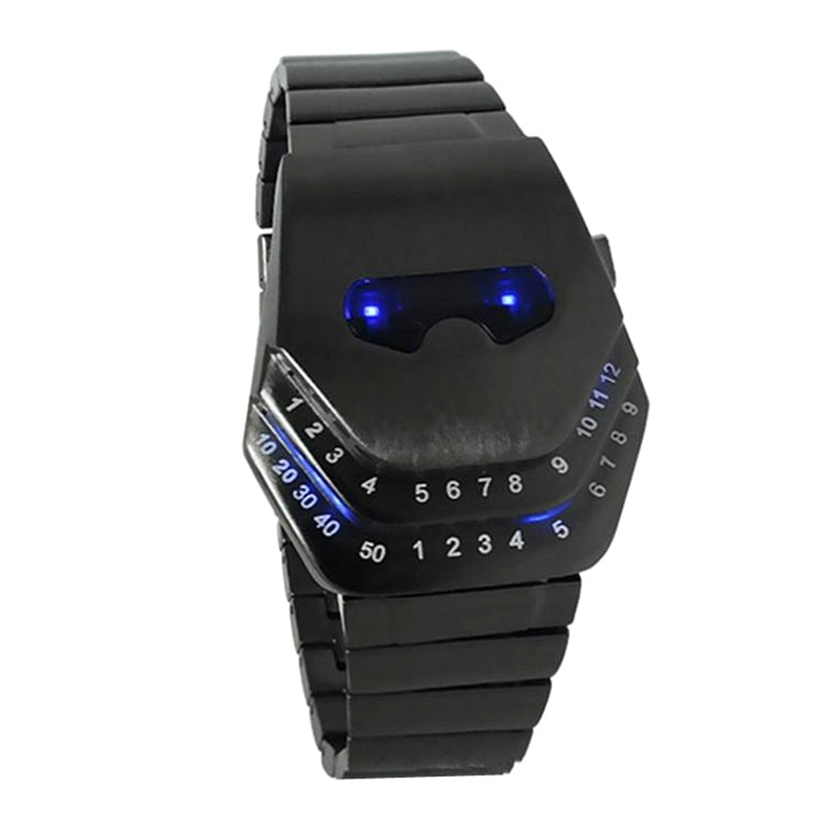 W ALIEN FASHION STAR FLEET Men's Stainless Steel Blue LED Wrist Watch Gift Cool Futuristic Style