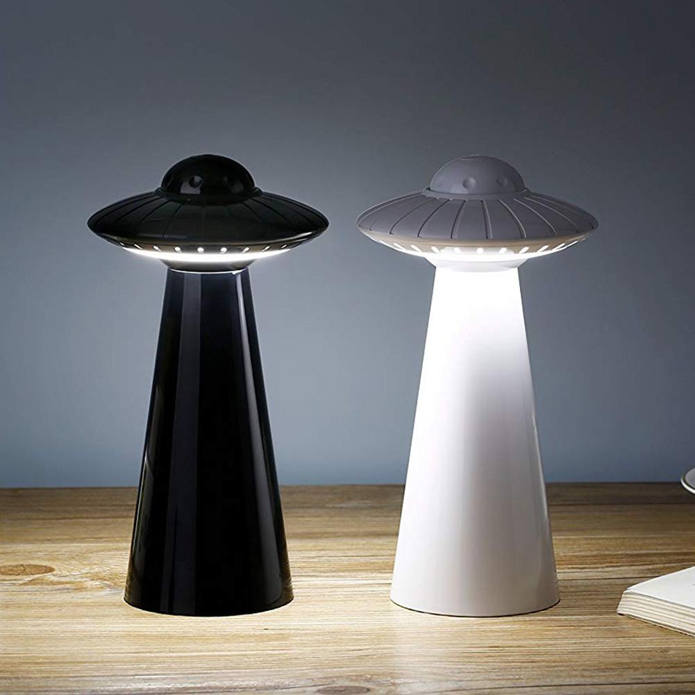 L UFO Design USB Rechargeable LED Table Lamp Dimmable Reading Flicker-Free Light Smart Night Light Bedside Lamp Student Children