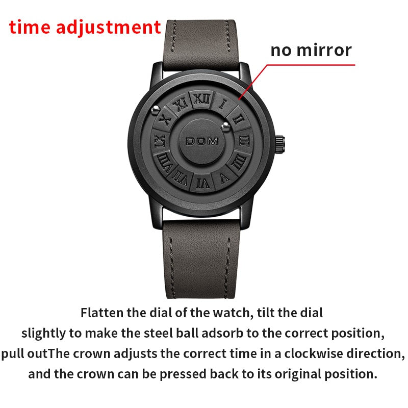 W Futuristic Planet Orbit Concept Men's Watch Scrolling Unusual Pointer magnetic force Alien Fashion watch by DOM for men Waterproof