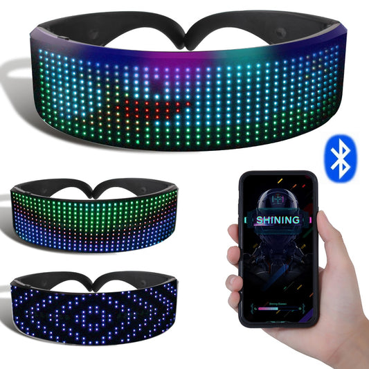 E Shining Electronic Futuristic Eyewear Bluetooth LED Luminous Glasses Prop For Party Bar Festival Performance DIY