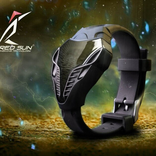 W Red Sun Space Inspired Quartz Alien Sports Watch Outdoor LED Digital wristwatch Silicone Bracelet Casual Cool For Children Luminous