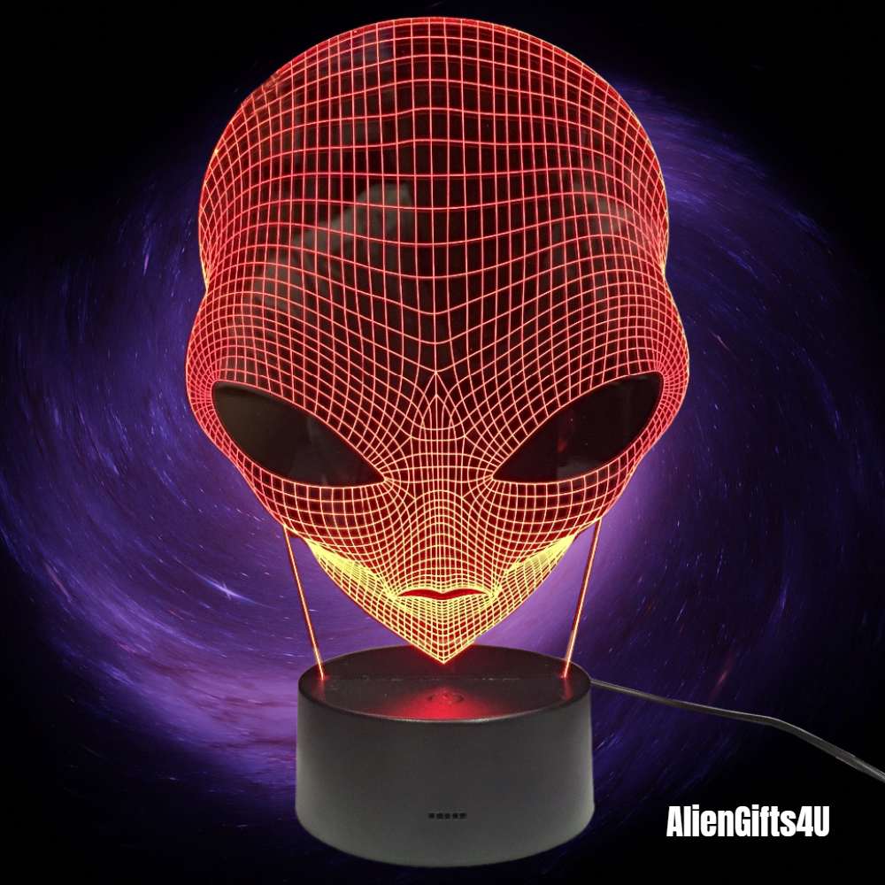 L Hologram Illusion Pop-eyed Alien 1Piece 7 Colors Changing 3D Acrylic Shape Lamp Night Light With Touch Switch Luminaria GX265