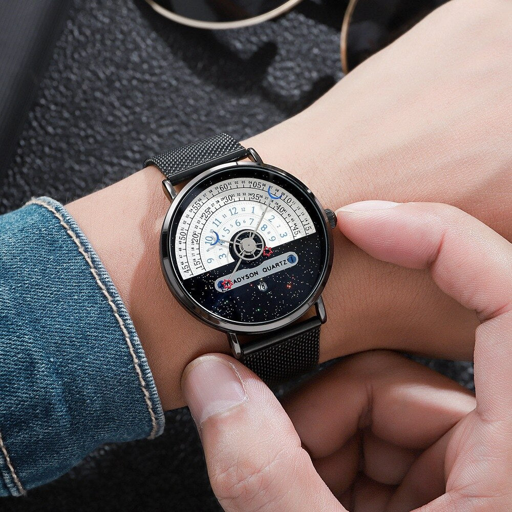 W Alien Sky Starwatcher Calendar UNISEX Retro Watches Casual Sport Watch For Men Women UnisexQuartz WristWatch Relogio Masculino