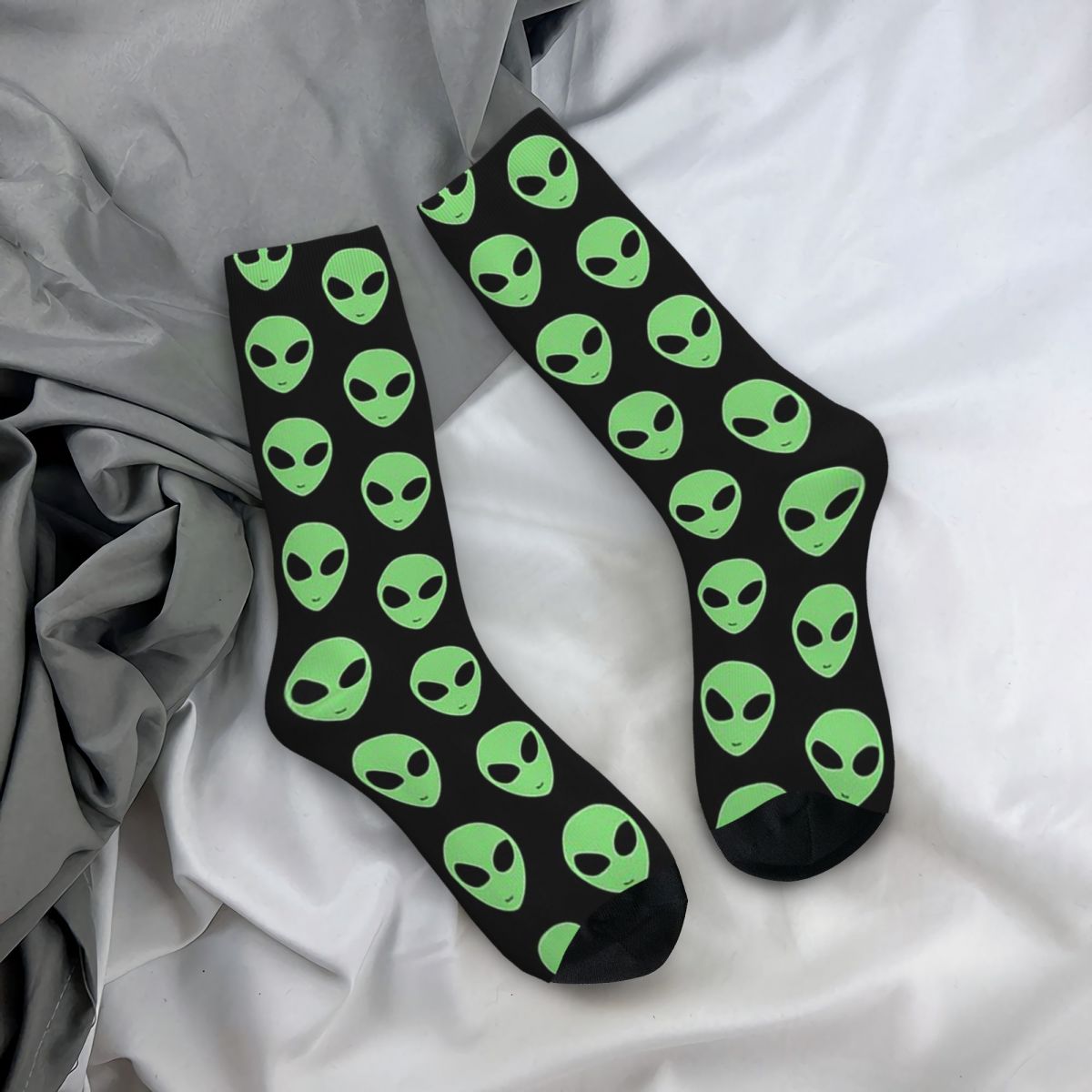 S ALIEN RETRO SOCKS Funny Happy Men's Socks Harajuku Hip Hop Novelty Crew Crazy Sock Gift Pattern Printed