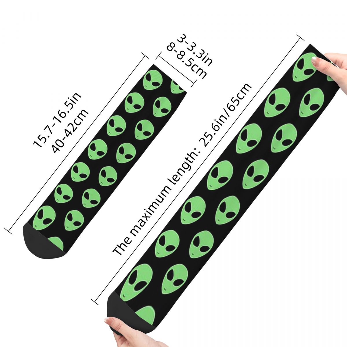 S ALIEN RETRO SOCKS Funny Happy Men's Socks Harajuku Hip Hop Novelty Crew Crazy Sock Gift Pattern Printed