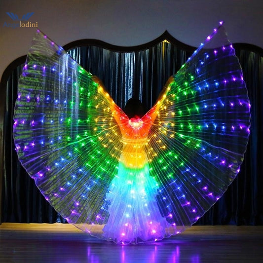 2C Children's Luminous Angel Butterfly Wings LED Luminescent Colour Cloak Children Dancers Stage Performance Belly Dancing Carnival Party Photo Prop