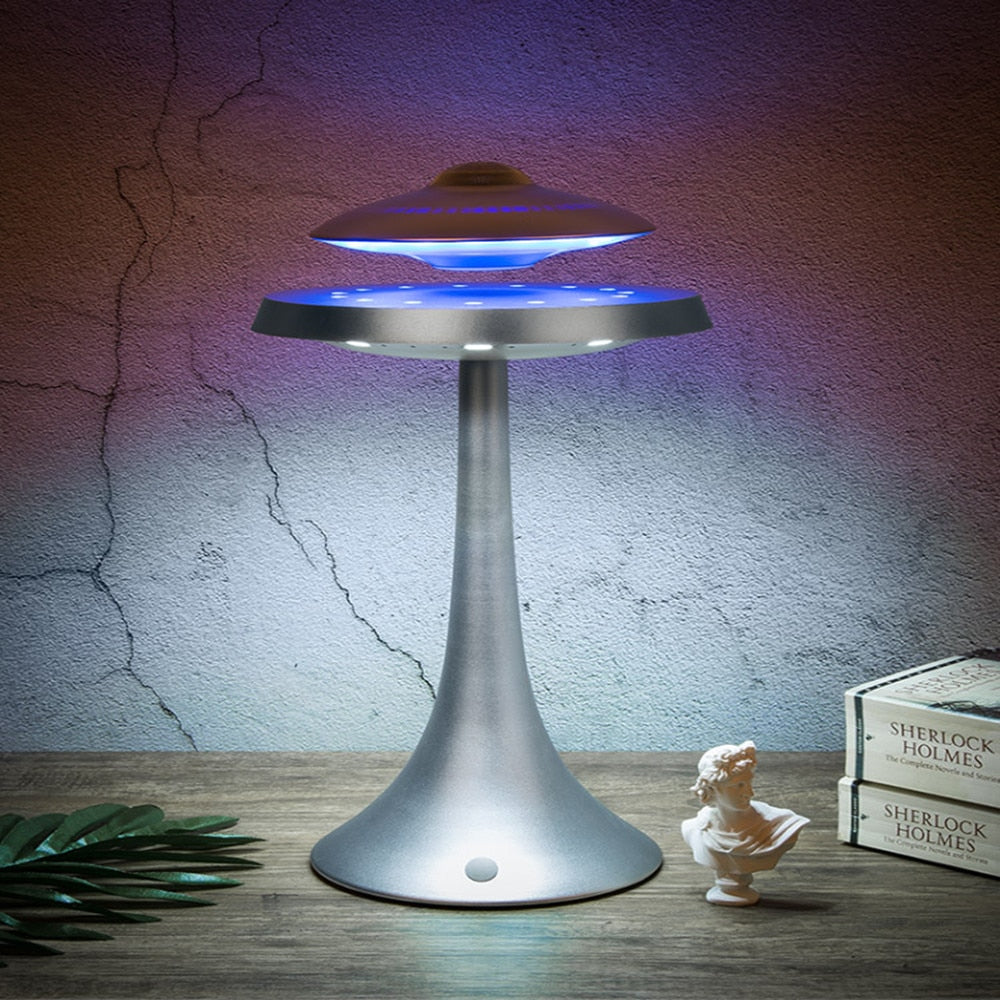 GA Levitating UFO Wireless Portable Speaker with LED Levitating Amplifier For Phone Floating Table Lamp Room Décor