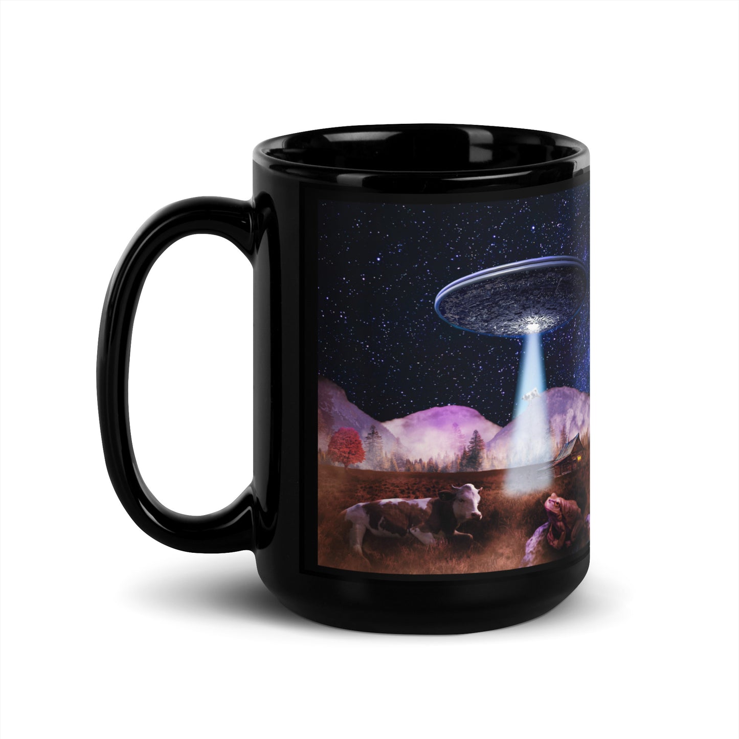 MUG: Why Don't UFO - Black Glossy Mug