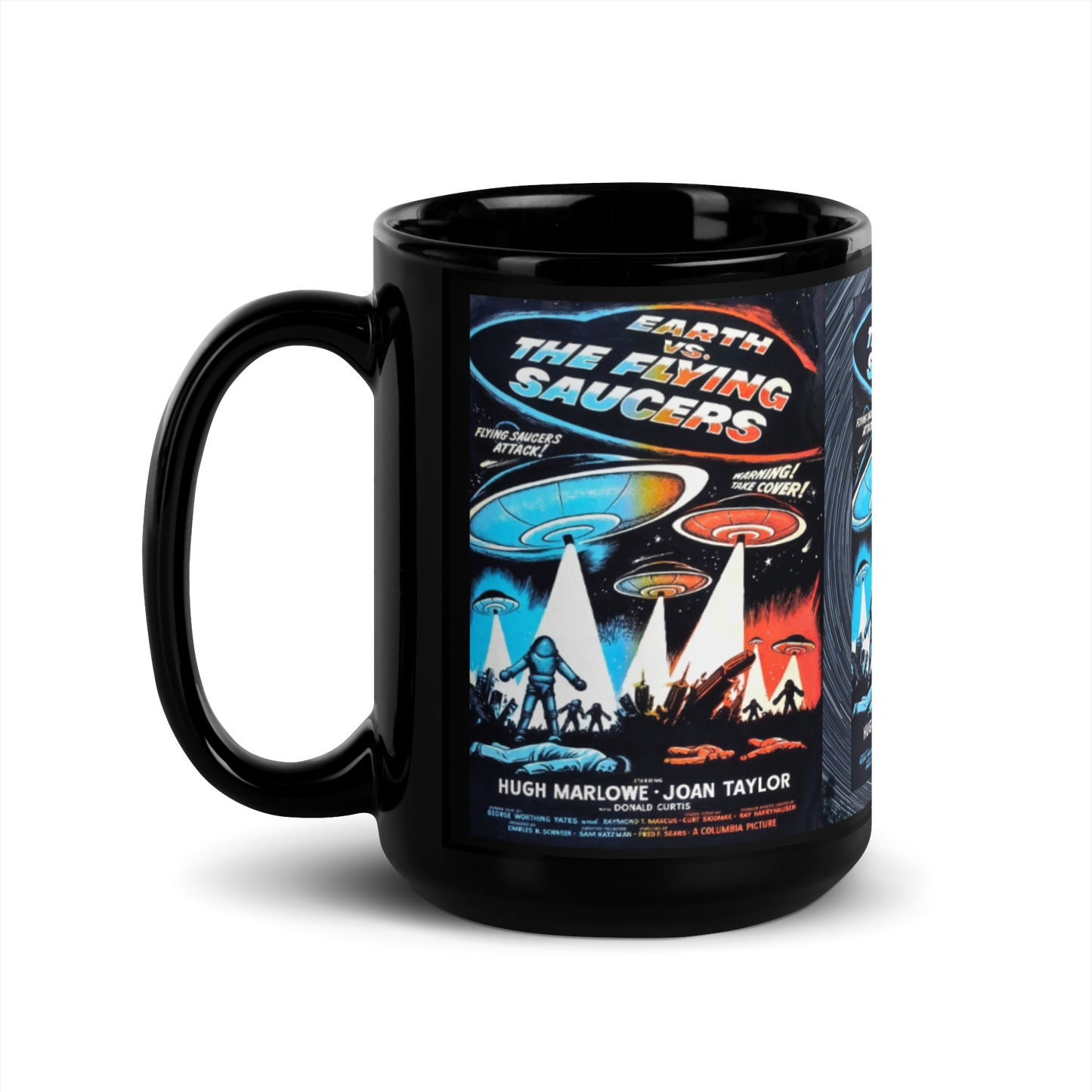 MUG: Earth Vs Flying Saucers Black Glossy Mug