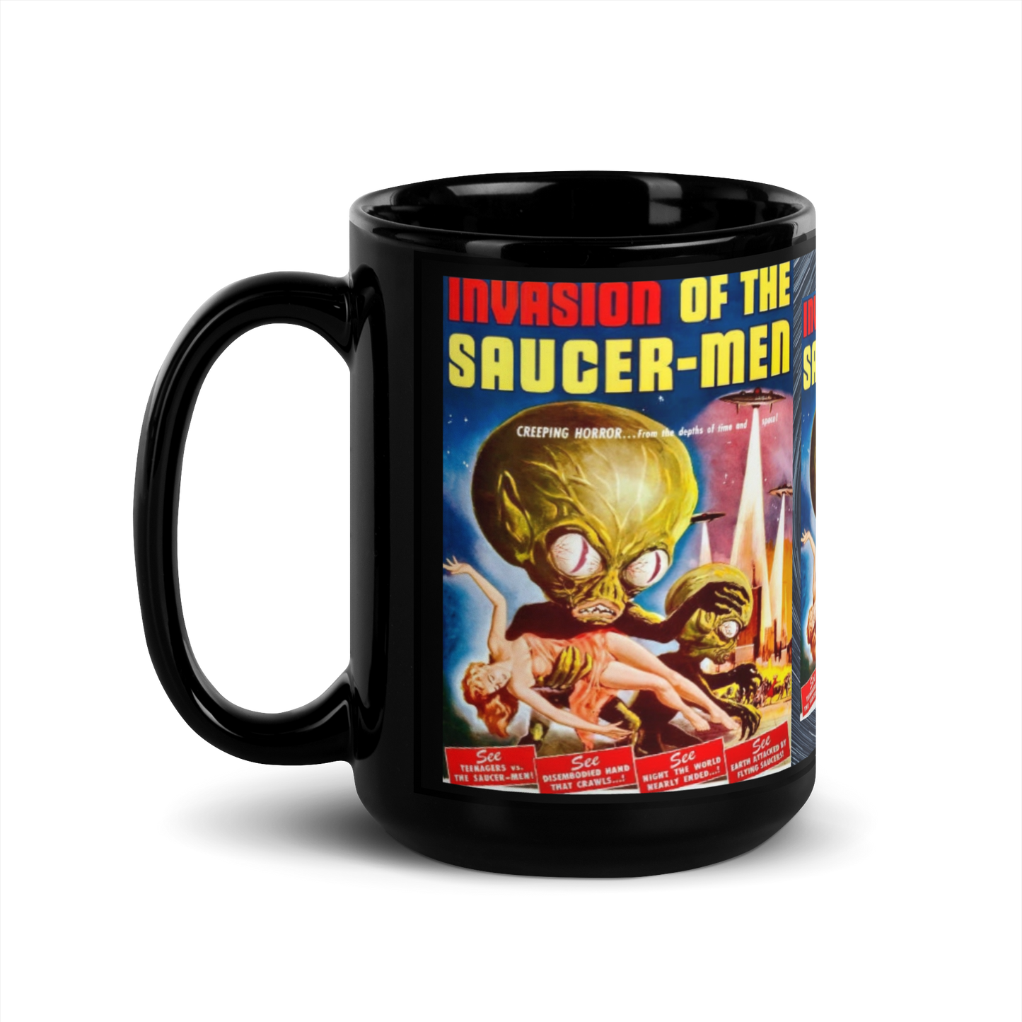 MUG: Invasion Of The Saucer Men Black Glossy Mug