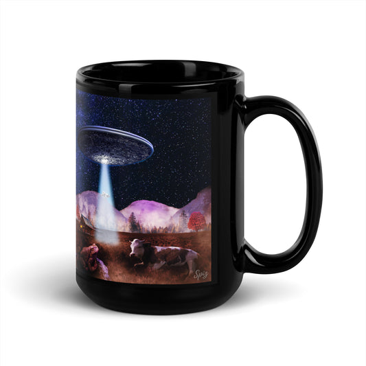 MUG: Why Don't UFO - Black Glossy Mug