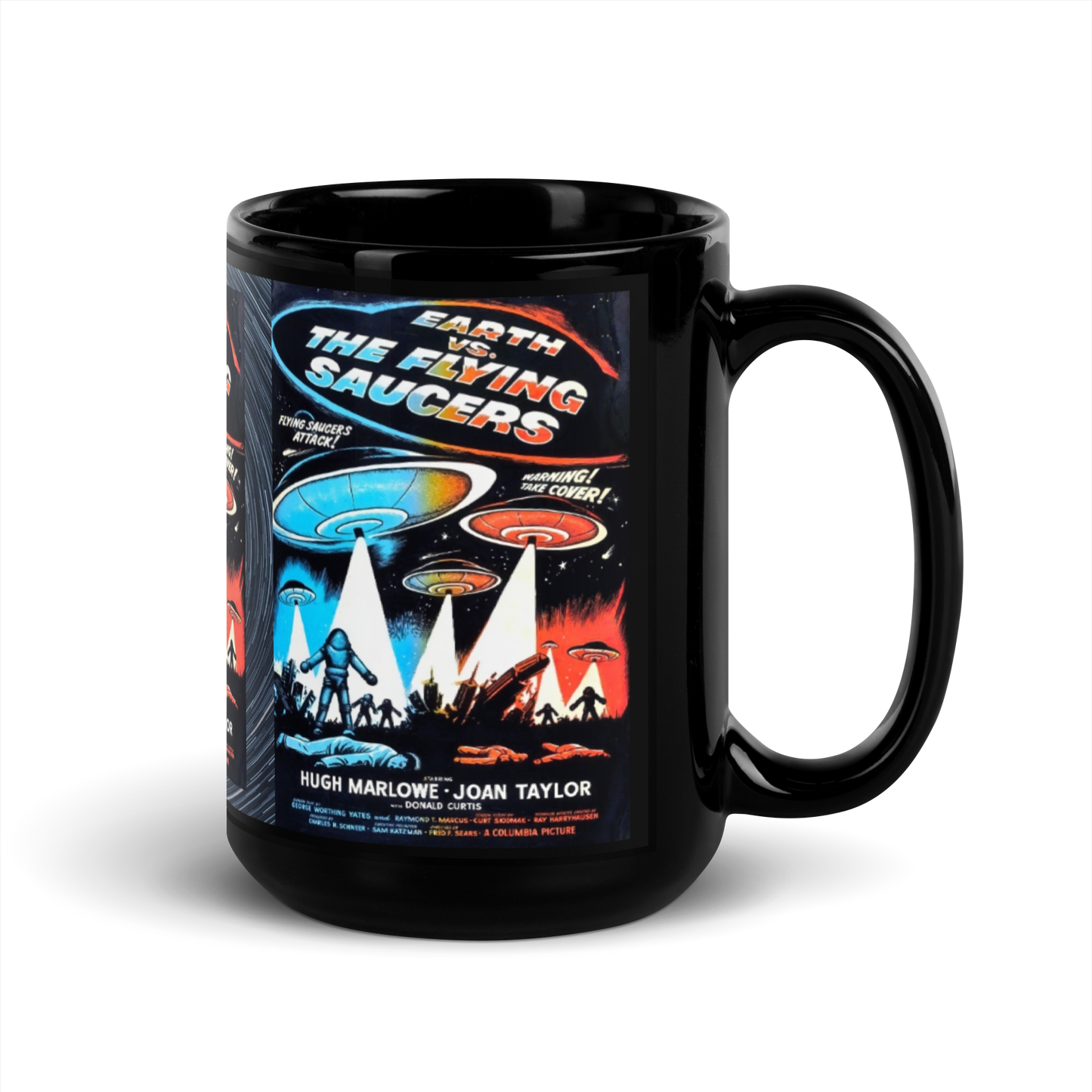 MUG: Earth Vs Flying Saucers Black Glossy Mug