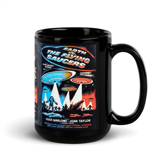 MUG: Earth Vs Flying Saucers Black Glossy Mug