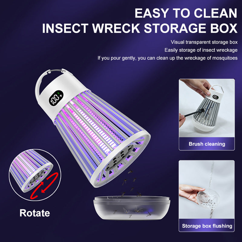 GA Mosquito Killer Lamp Digital Display Electric Shock Mosquito Trap Light Radiationless Insect Repellent Trap For Bedroom Outdoor Summer Gadgets